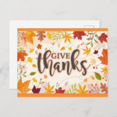 Dank Zomer Herfst Bladeren Thanksgiving Briefkaart (Voorkant / Achterkant)