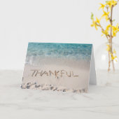 🏝️ Dankbaar aan de Zee - Kust Thanksgiving Kaart (Gele Bloem)