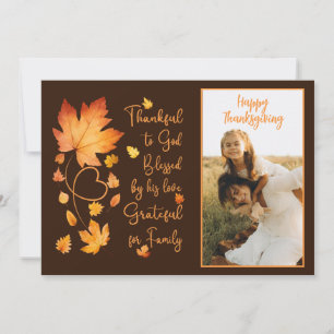 Dankbaar aan God Thanksgiving kaart met foto