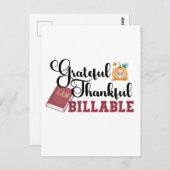 Dankbaar Bedankt Factureerbaar - Advocaat Thanksgi Briefkaart (Voorkant / Achterkant)