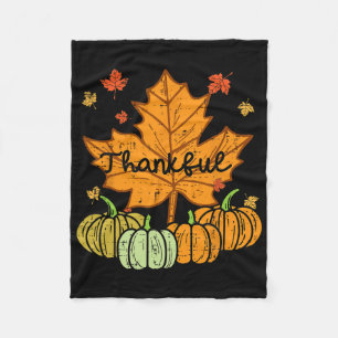 Dankbaar Bladpompoen Leuke Thanksgiving Herfst Man Fleece Deken