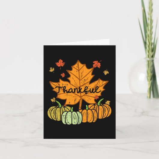Dankbaar Bladpompoen Leuke Thanksgiving Herfst Man Kaart (Voorkant)
