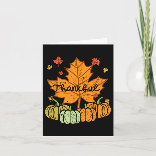 Dankbaar Bladpompoen Leuke Thanksgiving Herfst Man Kaart (Voorkant)
