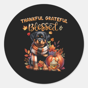 Dankbaar Blessed Rottweiler Dog Herfst Y'al Ronde Sticker