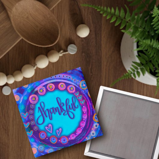 Dankbaar Blue Hearts Inspirerend Modern Fun Magneet