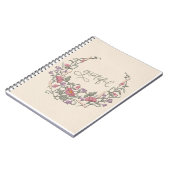 Dankbaar - Botanische Crème Kranskaart Notitieboek (Linkerzijde)