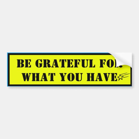 Dankbaar bumpersticker (Voorkant)