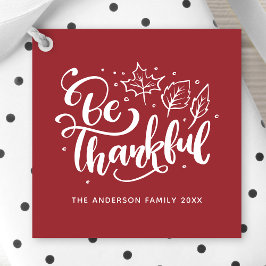 Dankbaar Burgundy Thanksgiving Bedankjes Labels