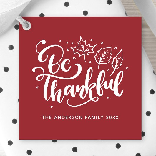 Dankbaar Burgundy Thanksgiving Bedankjes Labels