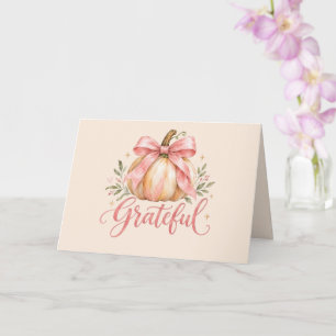 Dankbaar & Coquette Blush Boog Thanksgiving Kaart