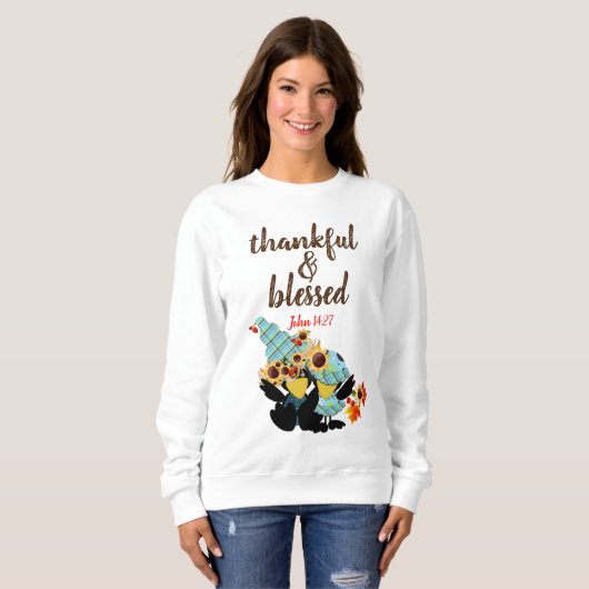 Dankbaar - Dames Basic Sweatshirt (Voorkant volledig)