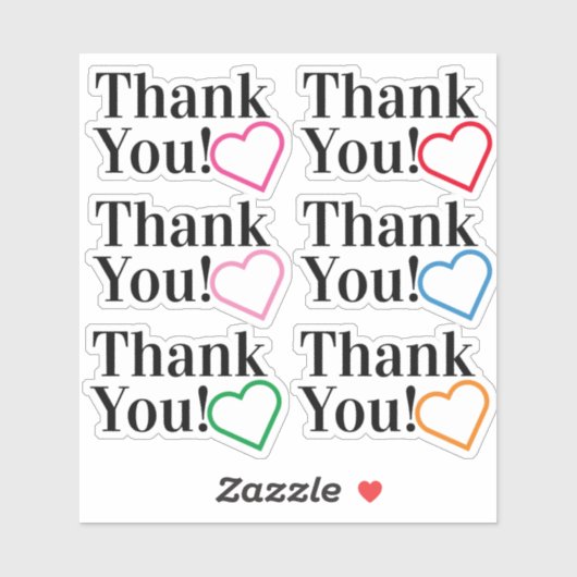Dankbaar "Dank u!" Stickers (Vel)