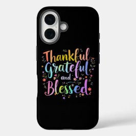 Dankbaar, dankbaar en gezegend - een levendige Her iPhone 16 Hoesje