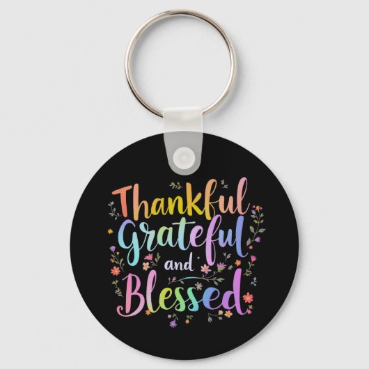 Dankbaar, dankbaar en gezegend - een levendige Her Sleutelhanger (Achterkant)