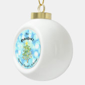 Dankbaar, dankbaar en gezegend gepersonaliseerd keramische bal ornament (Rechts)