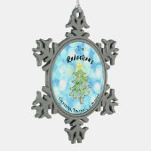 Dankbaar, dankbaar en gezegend gepersonaliseerd tin sneeuwvlok ornament (Links)