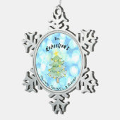 Dankbaar, dankbaar en gezegend gepersonaliseerd tin sneeuwvlok ornament (Rechts)