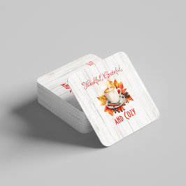 Dankbaar, dankbaar en gezellig - Thanksgiving Kartonnen Onderzetters