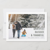 Dankbaar & Dankbaar Familie Foto Kerst Kaart (Voorkant)