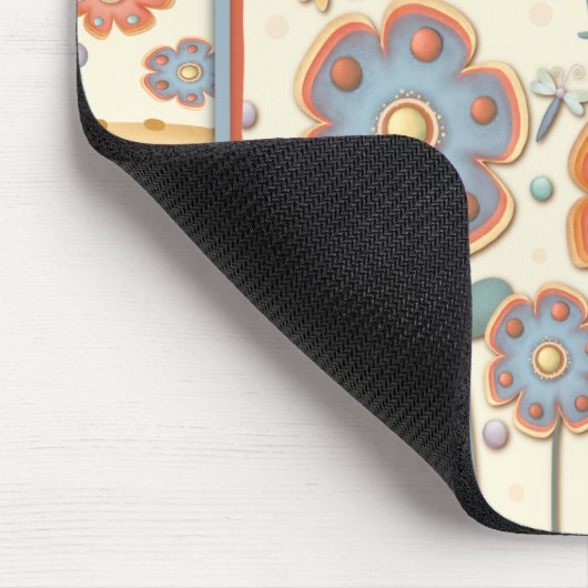 Dankbaar dankbaar gezegend bloemig libel plezier muismat (Hoek)