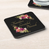 Dankbaar dankbaar gezegend Christelijk vrouwengelo Bier Onderzetter (Linkerzijde)