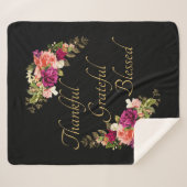 Dankbaar dankbaar gezegend Christelijk vrouwengelo Sherpa Deken (Voorkant (horizontaal))