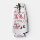 Dankbaar, dankbaar, gezegend, gelukkig Thanksgivin Flesjeskoeler (Achterkant)