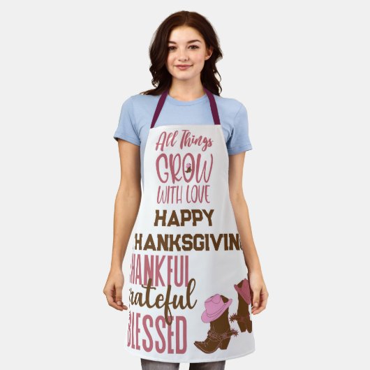 Dankbaar, dankbaar, gezegend, gelukkig Thanksgivin Schort (Gedragen)