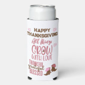 Dankbaar, dankbaar, gezegend, gelukkig Thanksgivin Seltzer Blikjeskoeler (Seltzer Voorkant)