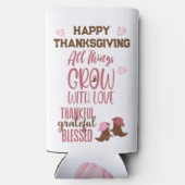 Dankbaar, dankbaar, gezegend, gelukkig Thanksgivin Seltzer Blikjeskoeler (Achterkant)