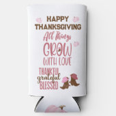 Dankbaar, dankbaar, gezegend, gelukkig Thanksgivin Seltzer Blikjeskoeler (Voorkant)