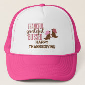 Dankbaar, dankbaar, gezegend, gelukkig Thanksgivin Trucker Pet (Voorkant)