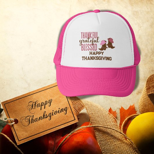 Dankbaar, dankbaar, gezegend, gelukkig Thanksgivin Trucker Pet