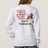 Dankbaar, dankbaar, gezegend, gelukkig Thanksgivin Trui (Achterkant)