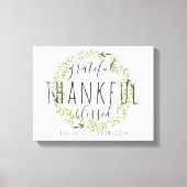 dankbaar, dankbaar, gezegend gepersonaliseerd canv canvas afdruk (Voorkant)