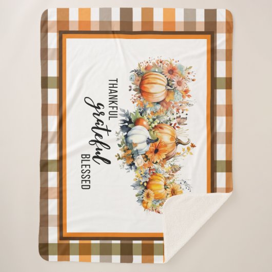 Dankbaar, dankbaar, gezegend grote sherpa deken (Voorkant)