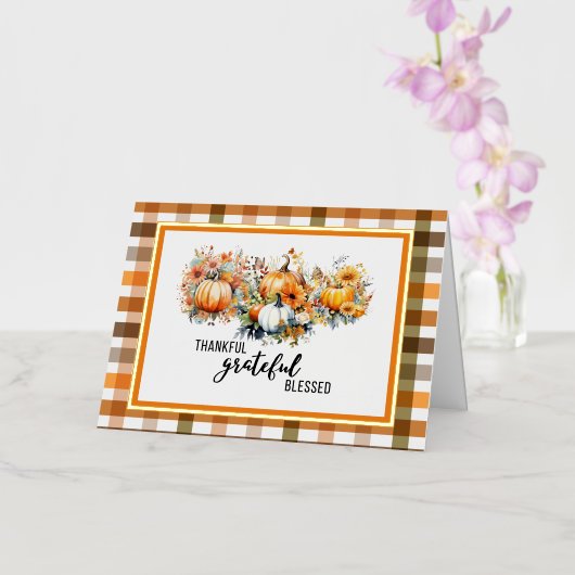 Dankbaar, dankbaar, gezegend | Happy Thanksgiving Folie Wenskaart (Orchidee)