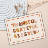 Dankbaar Dankbaar Gezegend Herfst Modern Kleurrijk Bedankkaart