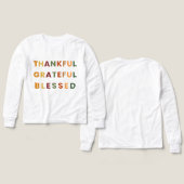 Dankbaar Dankbaar Gezegend – Meisjes Herfst met la (Voorkant /achterkant)