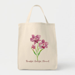 Dankbaar, dankbaar, gezegend met bloemen tote bag