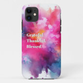 Dankbaar. Dankbaar. Gezegend. Splashes iPhone case (Achterkant)