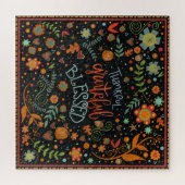 Dankbaar Dankbaar Gezegend Thanksgiving Leuk Bloem Legpuzzel (Horizontaal)
