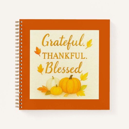 Dankbaar. Dankbaar. Gezegend. — Waterverf Autumn Notitieboek (Voorkant)