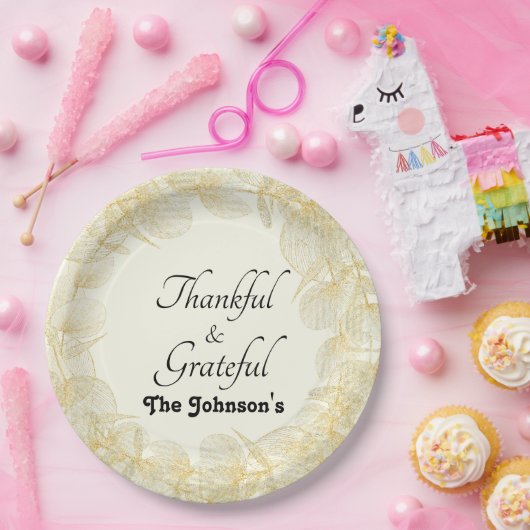 Dankbaar & dankbaar Herfst Celebration Dinner Part Papieren Bordje (Feest)