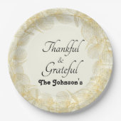 Dankbaar & dankbaar Herfst Celebration Dinner Part Papieren Bordje (Voorkant)