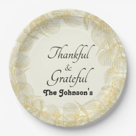 Dankbaar & dankbaar Herfst Celebration Dinner Part Papieren Bordje