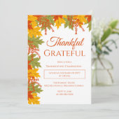 Dankbaar & dankbaar herfstbladeren Thanksgiving Kaart (Staand voorkant)