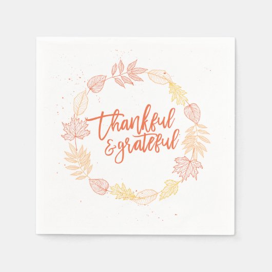 Dankbaar & dankbaar papier servetten (Voorkant)