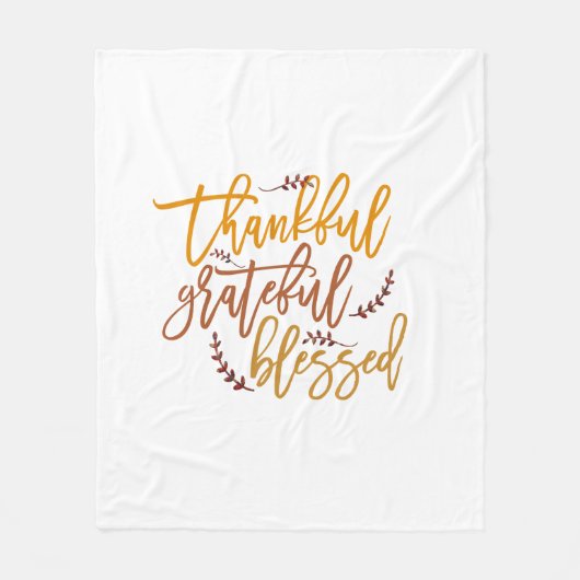 Dankbaar dankbaar Zalig dankbaarheid Quote Wit Fleece Deken (Voorkant)