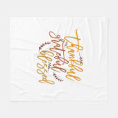 Dankbaar dankbaar Zalig dankbaarheid Quote Wit Fleece Deken (Voorkant (Horizontaal))